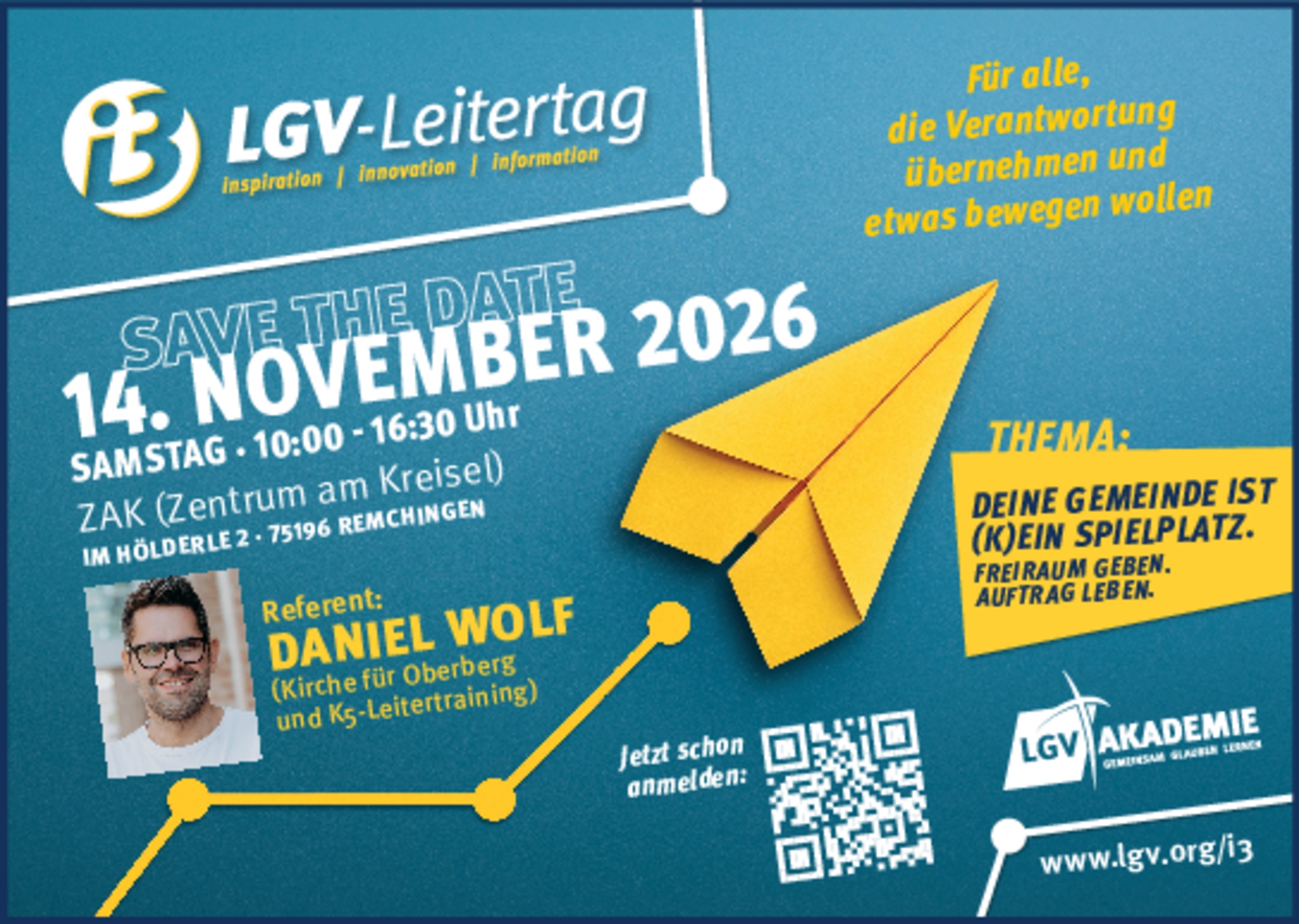 Save the Date zum i3-Leitertag 2026